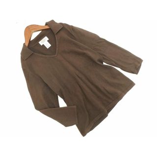 タルボット(TALBOTS)のTalbots タルボット Vネック ニット セーター sizeP/茶 ◇■ レディース(ニット/セーター)