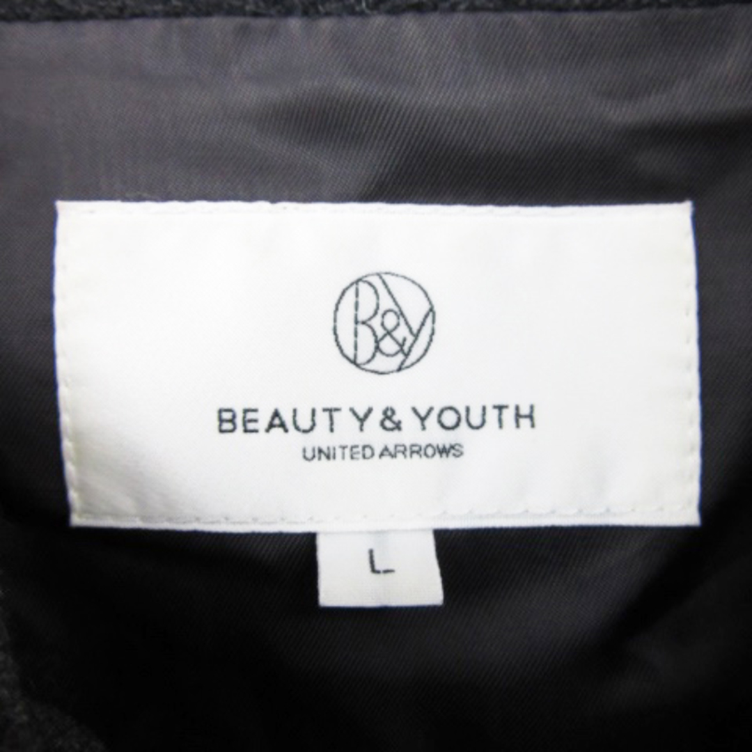 BEAUTY&YOUTH UNITED ARROWS(ビューティアンドユースユナイテッドアローズ)のB&Y ユナイテッドアローズ スタンドカラーコート ロング丈 L ダークグレー レディースのジャケット/アウター(その他)の商品写真