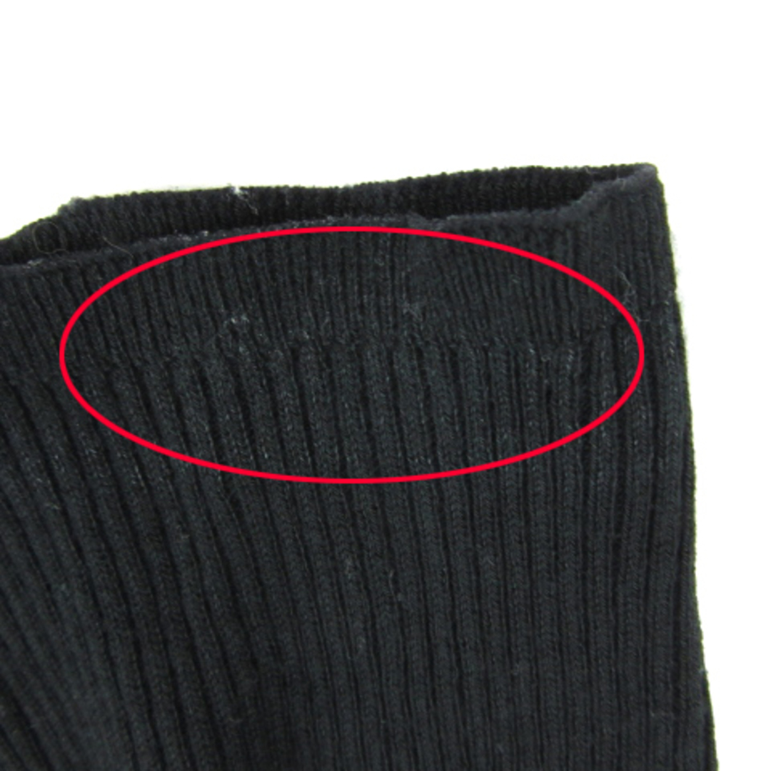 INED(イネド)のイネド リブニット カットソー 長袖 タートルネック 無地 ウール混 9 黒 レディースのトップス(ニット/セーター)の商品写真