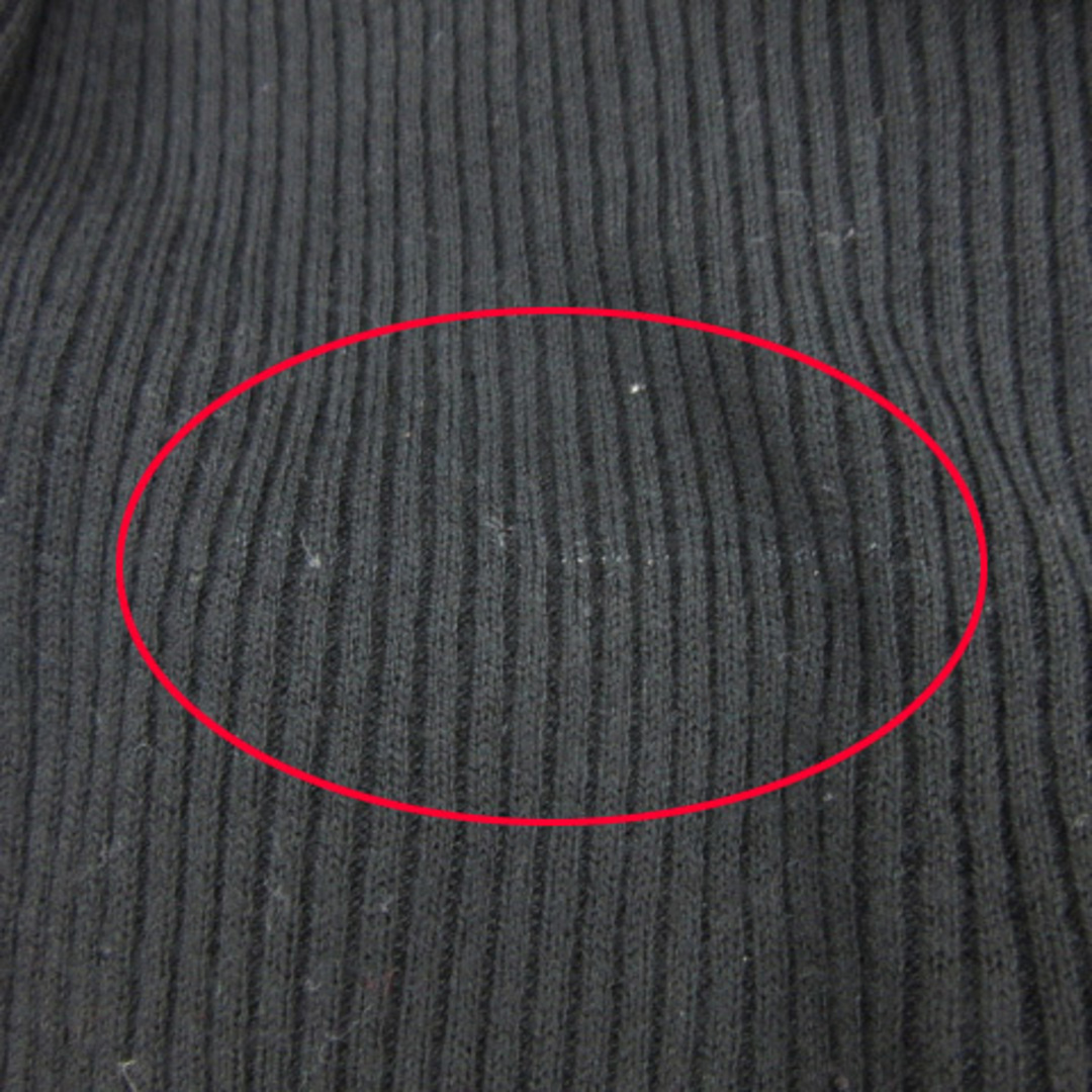 INED(イネド)のイネド リブニット カットソー 長袖 タートルネック 無地 ウール混 9 黒 レディースのトップス(ニット/セーター)の商品写真