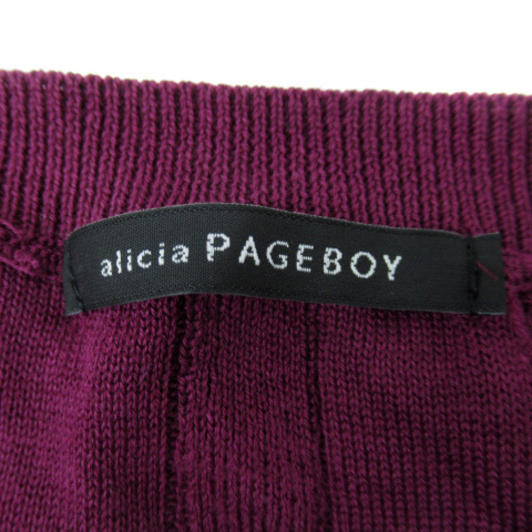 PAGEBOY(ページボーイ)のページボーイ ニット カットソー 長袖 ストライプ柄 フリンジ F パープル レディースのトップス(ニット/セーター)の商品写真