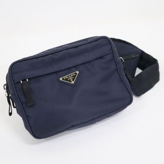 プラダ(PRADA)の【PRADA】プラダ ボディバッグ ウエストバッグ ナイロン ネイビー×シルバー金具 2VL001/hm10150ik(ウエストポーチ)