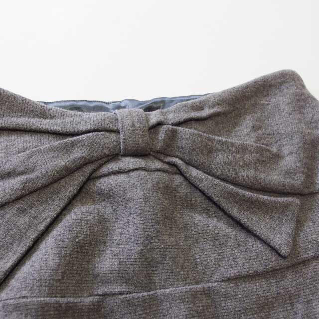 Cynthia Rowley(シンシアローリー)のシンシアローリー ウエストリボン ウール ミニスカート グレー レディースのスカート(ミニスカート)の商品写真