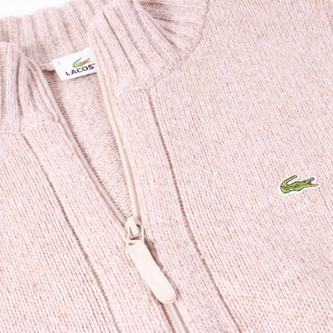 LACOSTE(ラコステ)のLACOSTE　ラコステ　レディース用　ニット　ブルゾン　ベージュ　Ⅼ レディースのトップス(ニット/セーター)の商品写真