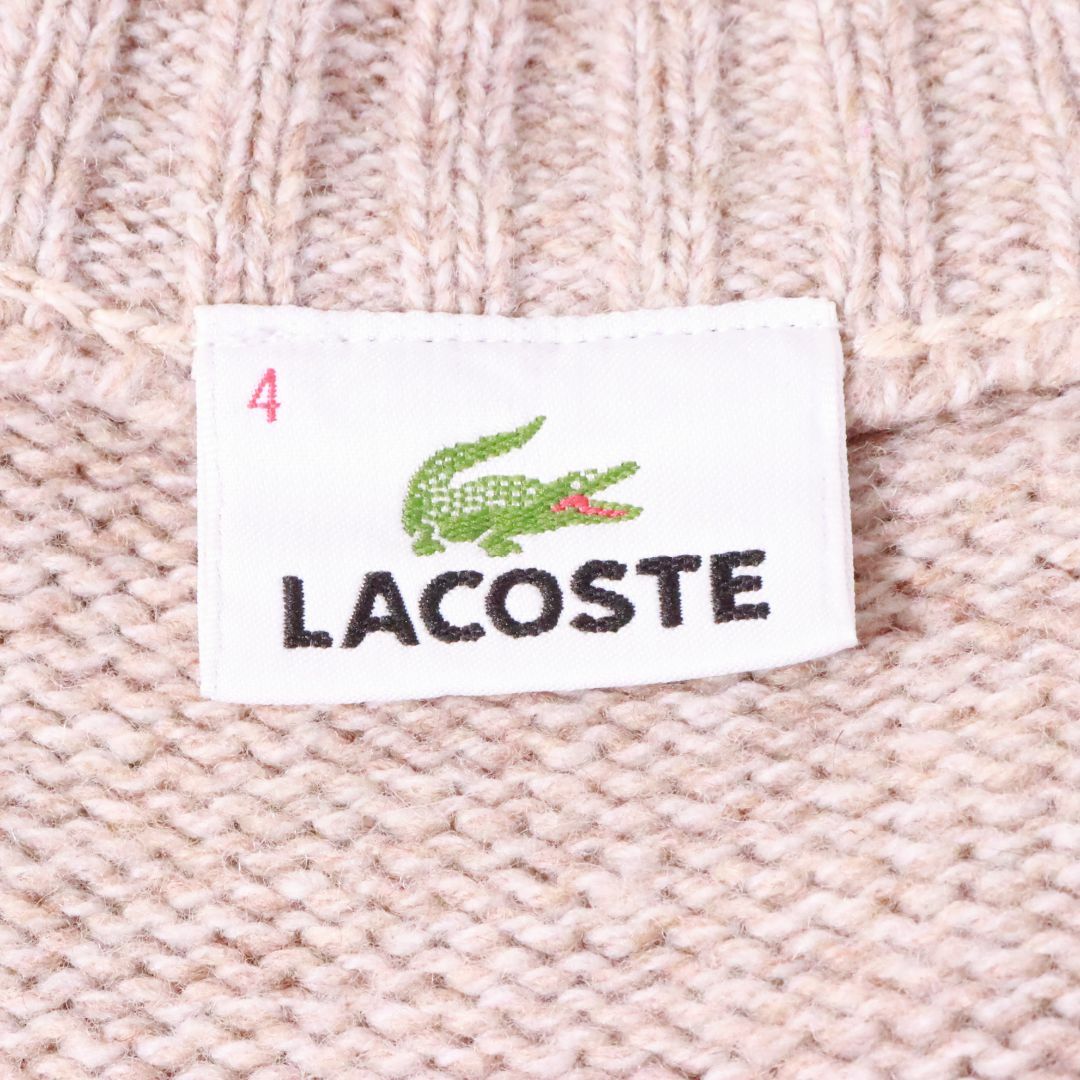 LACOSTE(ラコステ)のLACOSTE　ラコステ　レディース用　ニット　ブルゾン　ベージュ　Ⅼ レディースのトップス(ニット/セーター)の商品写真