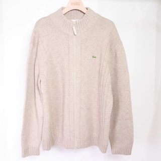 ラコステ(LACOSTE)のLACOSTE　ラコステ　レディース用　ニット　ブルゾン　ベージュ　Ⅼ(ニット/セーター)