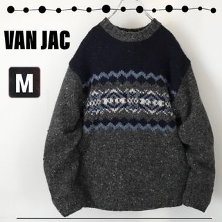 ヴァンヂャケット(VAN Jacket)のVAN JAC ヴァンヂャケット★ウールセーター★カラーネップ★ノルディック柄(ニット/セーター)