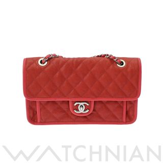 シャネル(CHANEL)の中古 シャネル CHANEL A66801 15番台 レディース ショルダーバッグ マトラッセ レッド /シルバー金具 キャビアスキン(ショルダーバッグ)