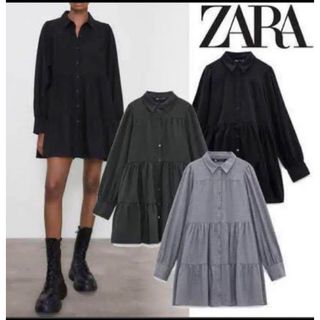 ザラ(ZARA)のZARA ティアードミニワンピース(ミニワンピース)