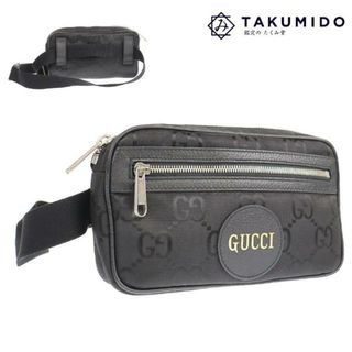 グッチ(Gucci)のグッチ ボディバッグ オフザグリッド 631341 中古 ブラック GGナイロン レザー GUCCI 【中古】 | ブランド ファッション ロゴ 黒 メンズ シンプル カジュアル クロスボディ ウエストポーチ バック Aランク(ボディーバッグ)