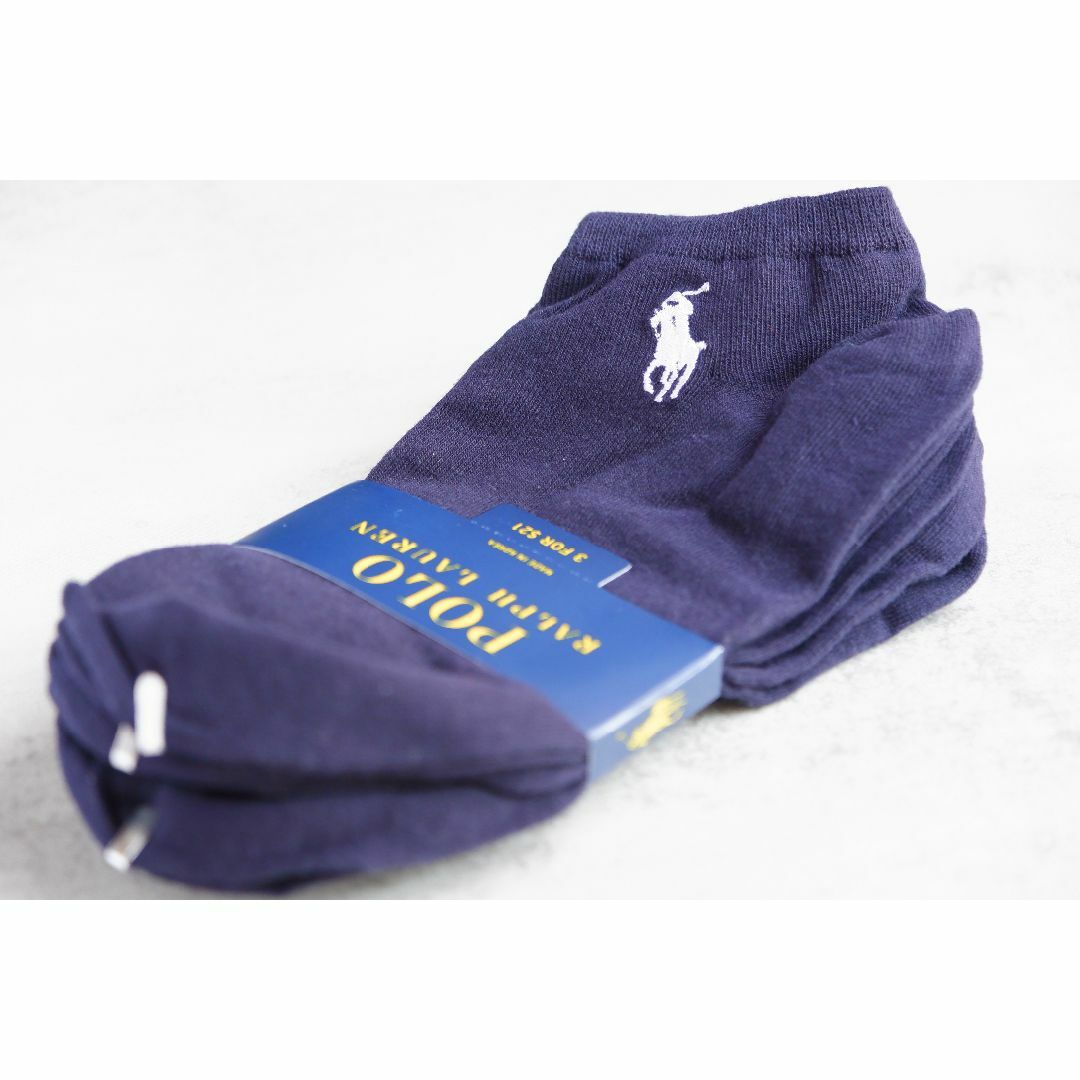 POLO RALPH LAUREN(ポロラルフローレン)のPOLOラルフローレン【3足セット／レディース】かわいいアンクルソックス【新品】 レディースのレッグウェア(ソックス)の商品写真