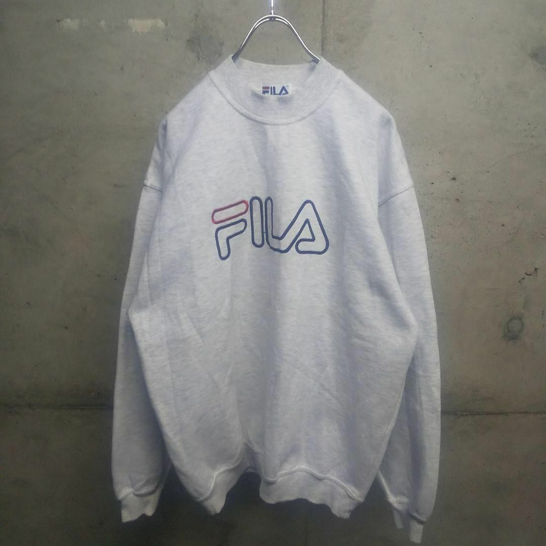 FILA(フィラ)の90s FILA / フィラ 刺繍ロゴ スウェット カナダ製 裏起毛 霜降り メンズのトップス(スウェット)の商品写真