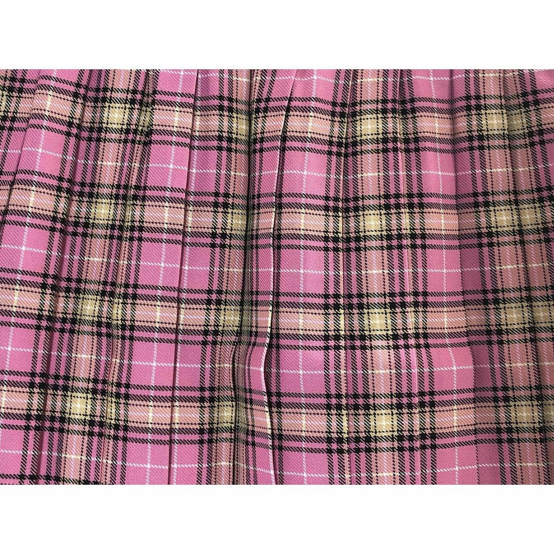 SS0126-3◆ 新品 プリーツスカート チェック柄 61サイズ ピンク レディースのスカート(ひざ丈スカート)の商品写真
