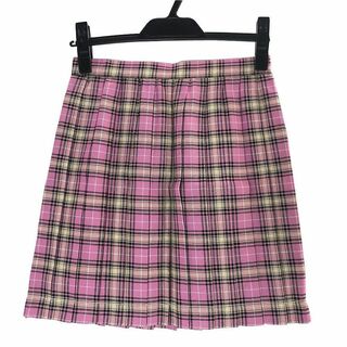 SS0126-3◆ 新品 プリーツスカート チェック柄 61サイズ ピンク(ひざ丈スカート)