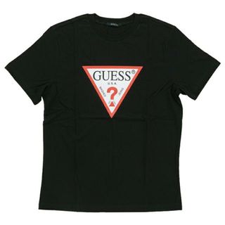 ゲス(GUESS)の【アウトレット】【タグ無し】GUESS ゲス Tシャツ MJ2K9405K BLK メンズ トップス 半袖 クルーネック ロゴ プリント トライアングル 三角 NKN(nn0690) M(Tシャツ/カットソー(半袖/袖なし))