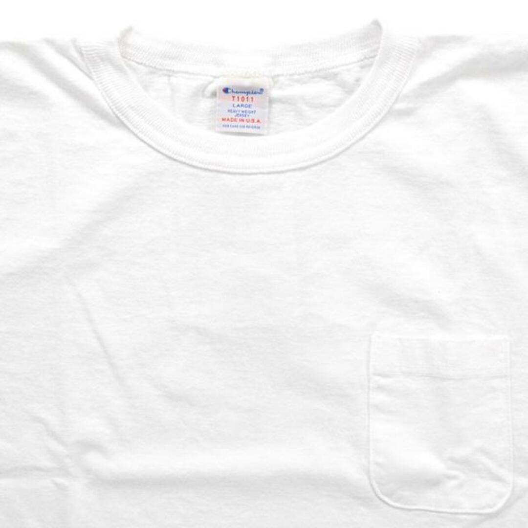 Champion(チャンピオン)の【7/26限定特価】【アウトレット】Champion チャンピオン T-SHIRT C5 B303 010 Tシャツ メンズ 半袖 無地 ホワイト ポケット付き NKN nn0752 1.ホワイト メンズのトップス(Tシャツ/カットソー(半袖/袖なし))の商品写真