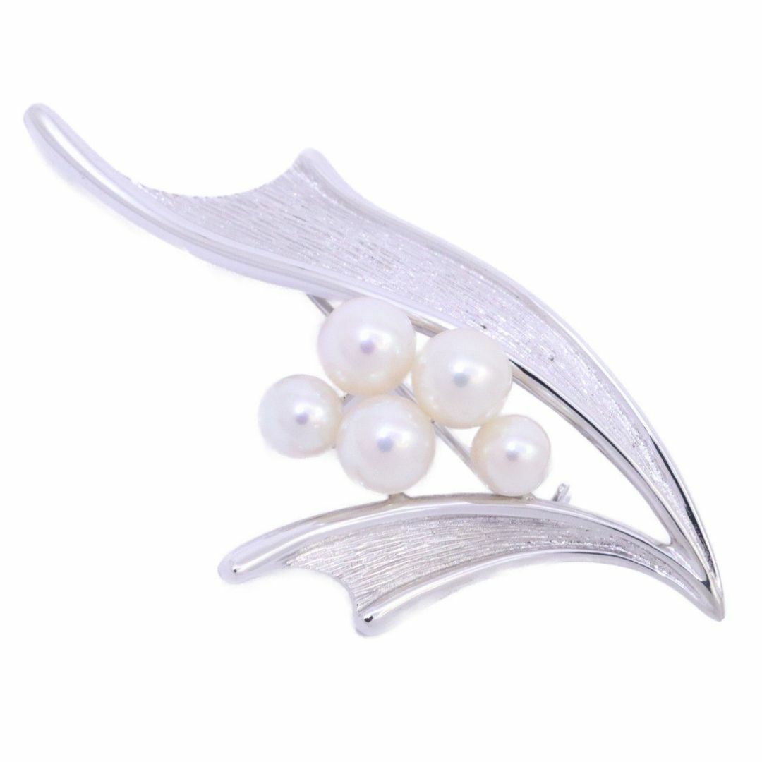 MIKIMOTO ミキモト リボンモチーフ ブローチ シルバー/パール5粒 MIKIMOTO ミキモト リボンモチーフ ブローチ シルバー/パール5粒