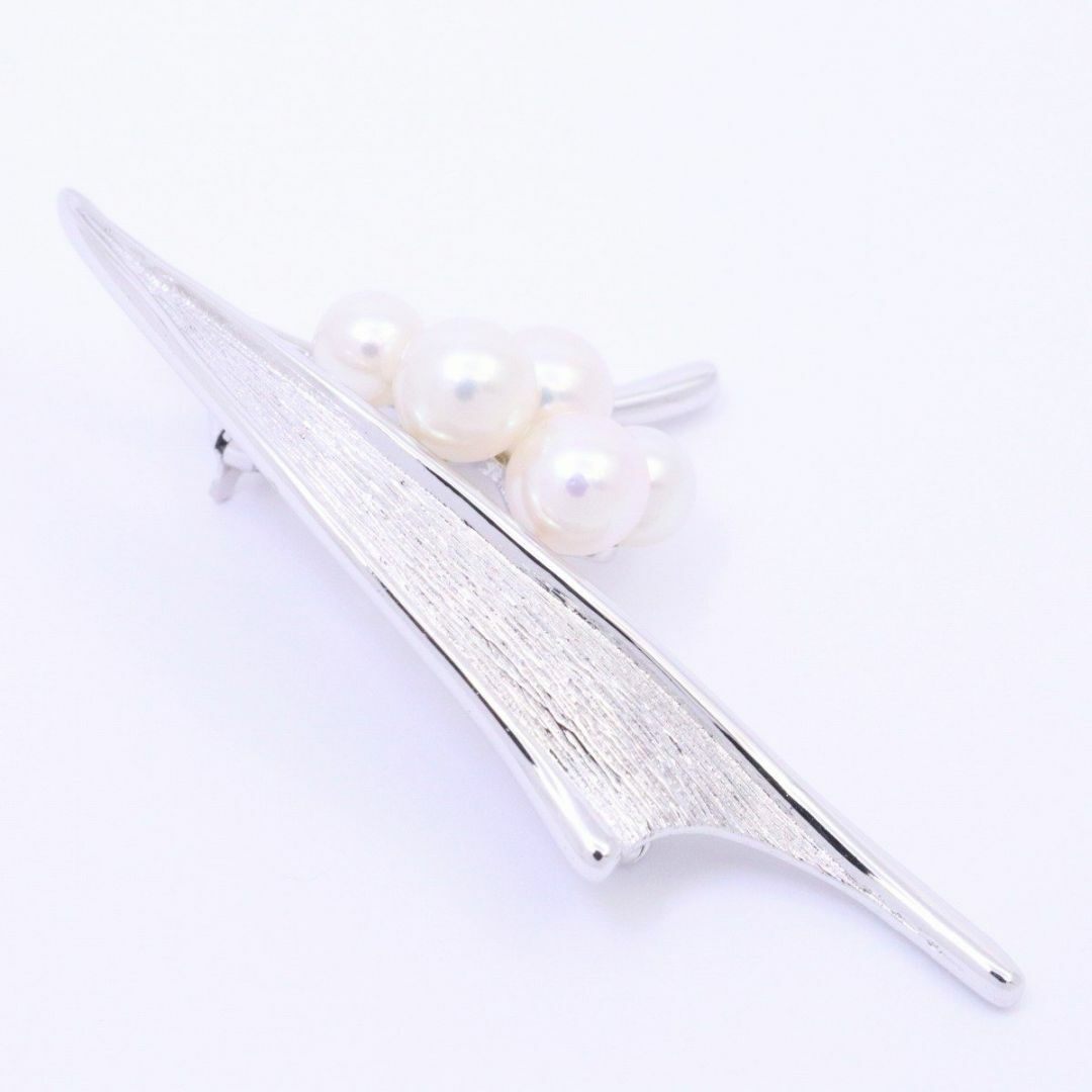 MIKIMOTO ミキモト リボンモチーフ ブローチ シルバー/パール5粒 MIKIMOTO ミキモト リボンモチーフ ブローチ シルバー/パール5粒