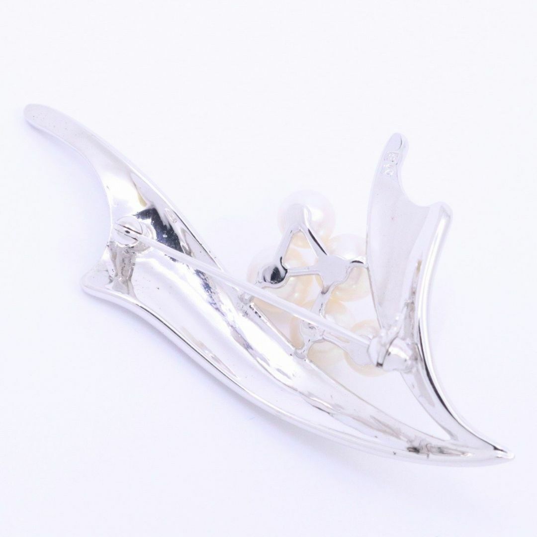 MIKIMOTO ミキモト リボンモチーフ ブローチ シルバー/パール5粒 MIKIMOTO ミキモト リボンモチーフ ブローチ シルバー/パール5粒