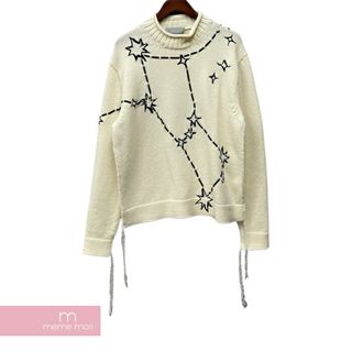 ディオール(Dior)のDior 2023AW Dior Concelation Embroidery Knit Sweater 393M645AT611 ディオール コンセレーション エンブロイダリーニット 刺繍 星座ロゴ セーター ベージュ サイズS 【240218】【中古-B】【me04】(ニット/セーター)