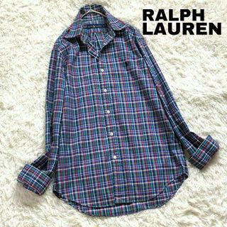 ラルフローレン(Ralph Lauren)の2X春秋 ラルフローレン マルチカラーBD長袖シャツ ポニー刺繍レディース古着(シャツ/ブラウス(長袖/七分))