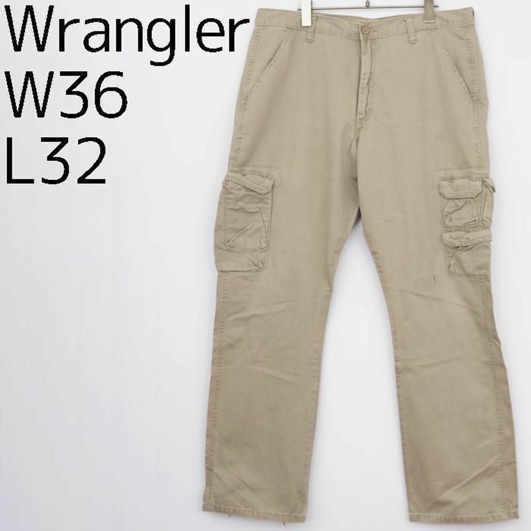 Wrangler(ラングラー)のW36 Wrangler ラングラー カーゴパンツ チノパン ベージュ ポケット メンズのパンツ(ワークパンツ/カーゴパンツ)の商品写真