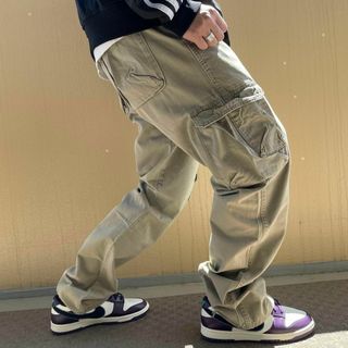 ラングラー(Wrangler)のW36 Wrangler ラングラー カーゴパンツ チノパン ベージュ ポケット(ワークパンツ/カーゴパンツ)