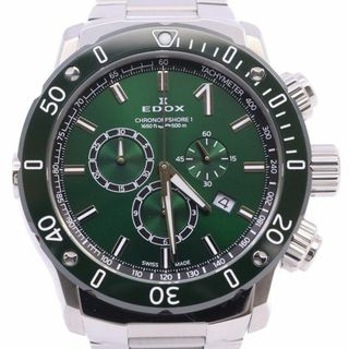 エドックス(EDOX)のEDOX エドックス クロノオフショア1 クロノグラフ クォーツ メンズ 腕時計 グリーン文字盤 純正SSベルト 10221-3VM5-VIN5(腕時計(アナログ))