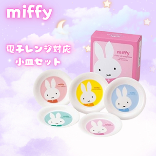 ミッフィー(miffy)のmiffy  電子レンジ対応　カラフル　小皿セット　5枚　プレゼントにも◎(食器)