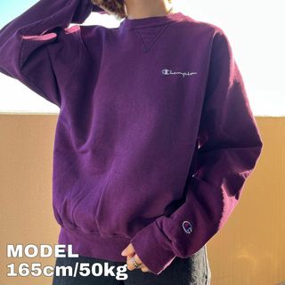 チャンピオン(Champion)のchampion チャンピオン 刺繍 ワンポイント スウェット 紫 パープル M(スウェット)