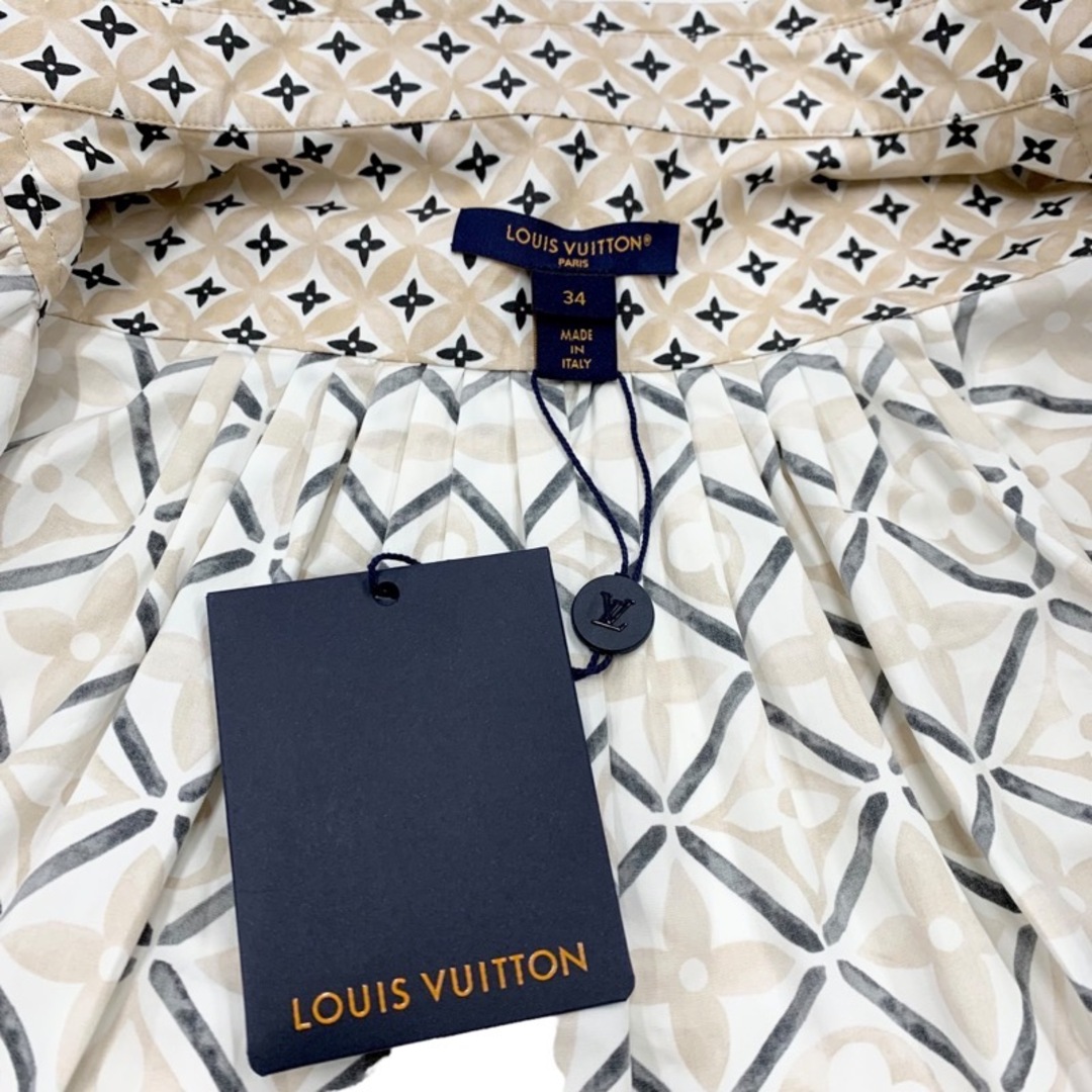 LOUIS VUITTON(ルイヴィトン)のルイヴィトン LOUIS VUITTON LV バイ・ザ・プール ブラウス シャツ コットン ベージュ 未使用 モノグラム ケープ クロップド丈 半袖 レディースのトップス(シャツ/ブラウス(半袖/袖なし))の商品写真