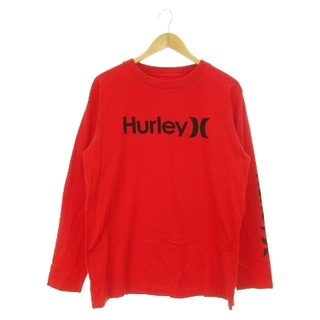 ハーレー(Hurley)のハーレー Tシャツ ロンT 長袖 プリント スリーブロゴ コットン 厚手 L 赤(Tシャツ/カットソー(七分/長袖))