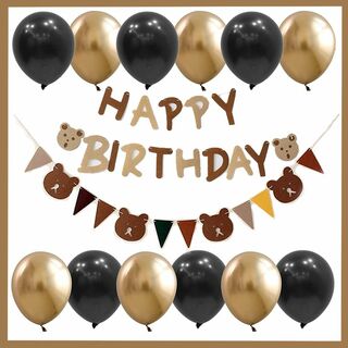 【誕生日】風船 パーティー バルーン 誕生日 お祝い HB熊三角旗04(ウェルカムボード)