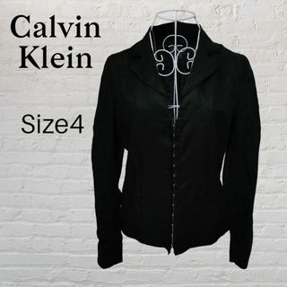 Calvin Klein　カルバンクライン　麻　ジャケット　黒　サイズ4