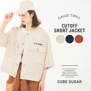 キューブシュガー(CUBE SUGAR)のCUBE SUGAR　ガーゼツイル　カットオフジャケット(シャツ/ブラウス(半袖/袖なし))