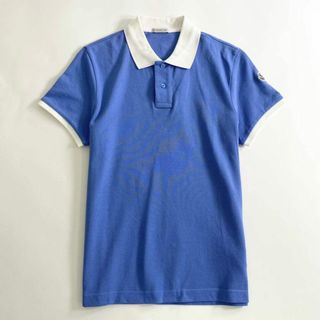 モンクレール(MONCLER)の7e19-6 タグ付 MONCLER モンクレール ロゴワッペンポロシャツ サイズS ブルー MAGLIA POLO MANICA C マリア ポロマニカ 半袖 春夏(シャツ)