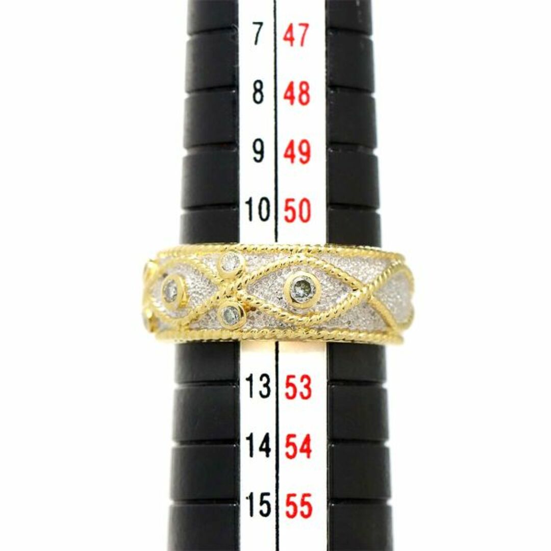リング 11.5号 ダイヤ 0.20ct K18 YG WG イエロー ホワイト ゴールド 750 指輪 VLP 90224313 レディースのアクセサリー(リング(指輪))の商品写真