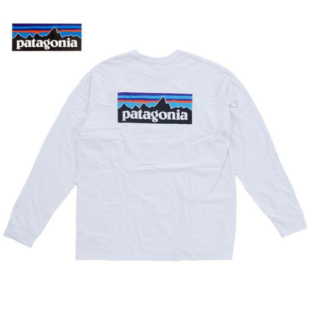 patagonia(パタゴニア)の【アウトレット】Patagonia パタゴニア M’s L/S P-6 Logo Responsibili-Tee 38518 WHI メンズ ロングスリーブ 長袖 クルーネック プリント ロゴ ホワイト 白 NKN ホワイト メンズのトップス(Tシャツ/カットソー(七分/長袖))の商品写真