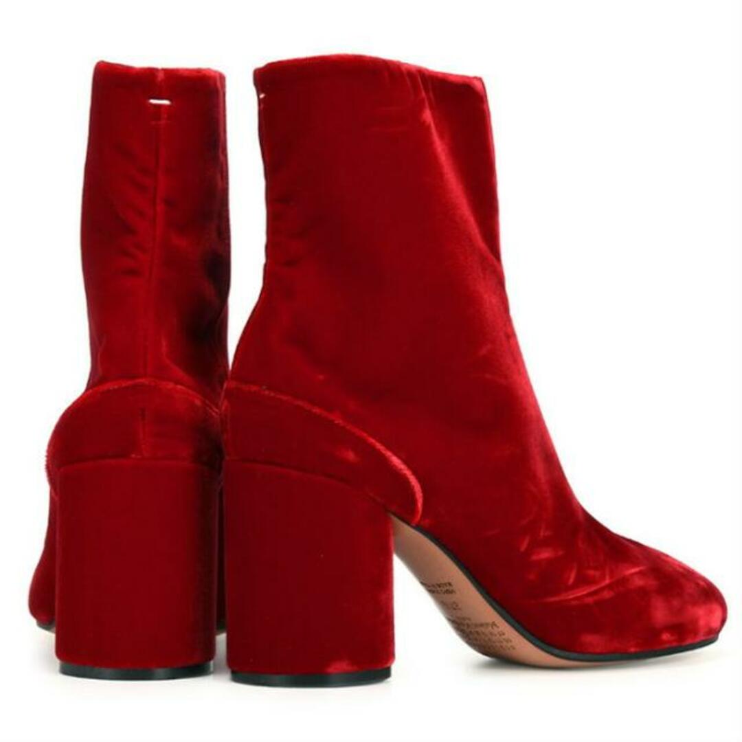 【アウトレット】 Maison Margiela メゾン マルジェラ Velvet Ankle Tabi Boot S39WU0099 S48433 309 ベルベット  足袋ブーツ 売れ筋 人気 NKN  レッド レディースの靴/シューズ(ブーツ)の商品写真