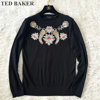 テッドベイカー(TED BAKER)のTED BAKER 刺繍 コットン シルク カシミヤク ニット(ニット/セーター)