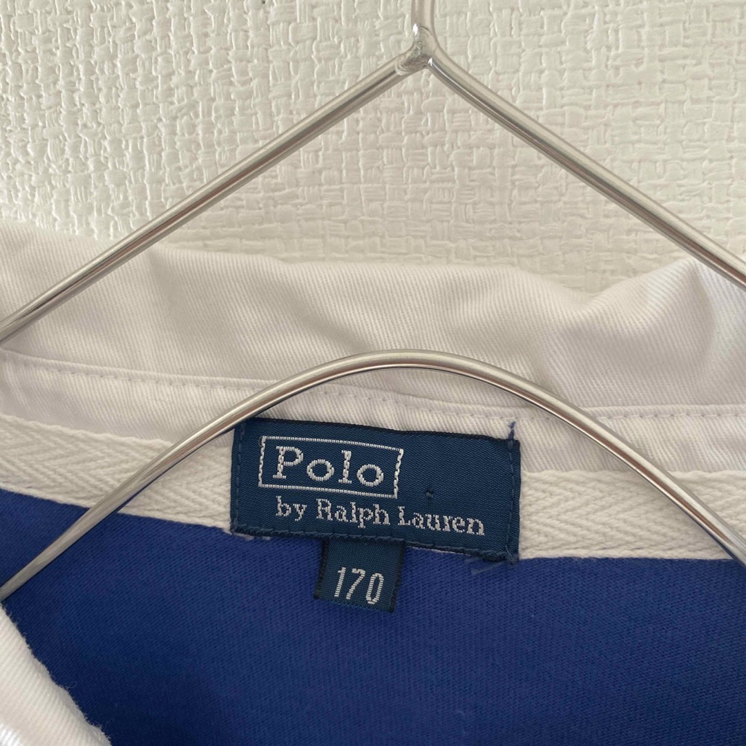 POLO RALPH LAUREN(ポロラルフローレン)のレアRalphLaurenラルフローレンボーダーラガーシャツメンズ長袖mブルー青 メンズのトップス(シャツ)の商品写真