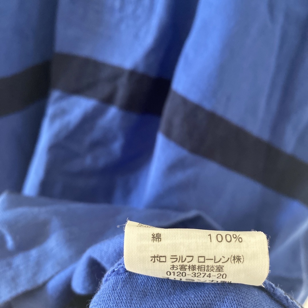 POLO RALPH LAUREN(ポロラルフローレン)のレアRalphLaurenラルフローレンボーダーラガーシャツメンズ長袖mブルー青 メンズのトップス(シャツ)の商品写真