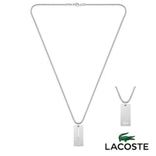 ラコステ(LACOSTE)のラコステ LACOSTE ネックレス アクセサリー ペンダント 2040089 ロゴ わに ワニ プレート シルバー タグ カジュアル 男性 メンズ ペア お揃い(ネックレス)