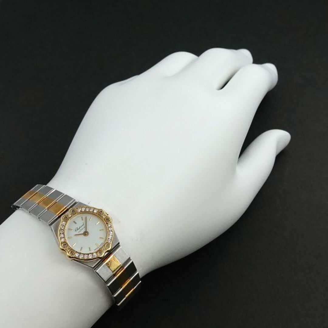 Chopard(ショパール)のショパール Chopard サンモリッツ コンビ 8067/11 ダイヤベゼル レディース 腕時計 ホワイト 文字盤 YG クォーツ St. Moritz VLP 90222936 レディースのファッション小物(腕時計)の商品写真