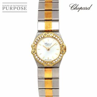 ショパール(Chopard)のショパール Chopard サンモリッツ コンビ 8067/11 ダイヤベゼル レディース 腕時計 ホワイト 文字盤 YG クォーツ St. Moritz VLP 90222936(腕時計)