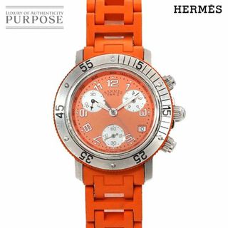 エルメス(Hermes)のエルメス HERMES クリッパー ダイバー クロノグラフ CL2 316 レディース 腕時計 デイト オレンジ 文字盤 クォーツ Clipper VLP 90224824(腕時計)