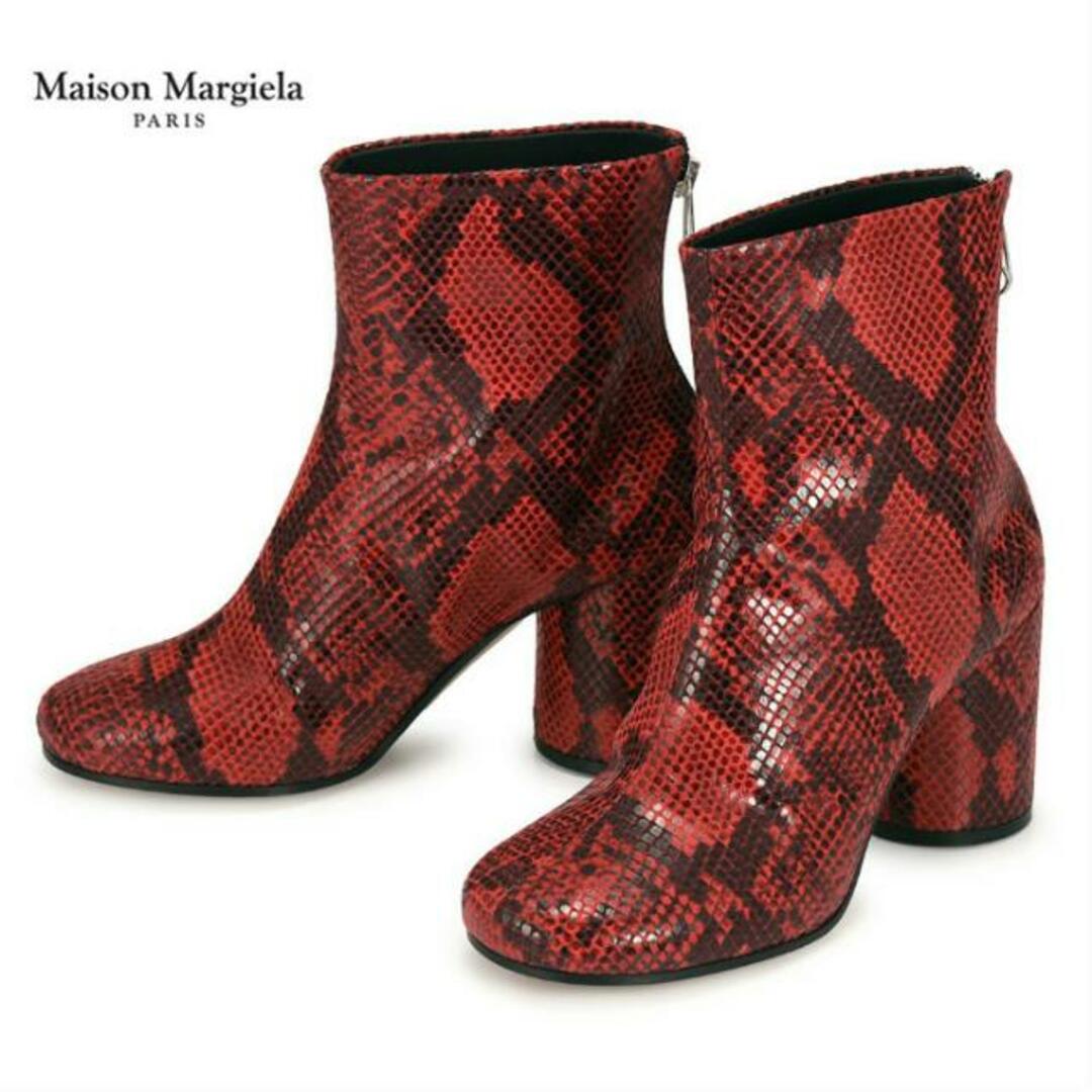 【アウトレット】メゾン マルジェラ ブーツ ショートブーツ 蛇柄 レッド Maison Margiela Python Print Leather Ankle Boot S39WU0097 S48432 961 - レディースの靴/シューズ(ブーツ)の商品写真