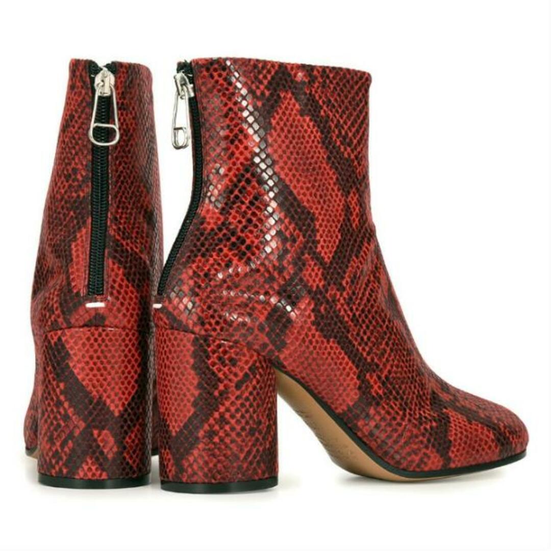 【アウトレット】メゾン マルジェラ ブーツ ショートブーツ 蛇柄 レッド Maison Margiela Python Print Leather Ankle Boot S39WU0097 S48432 961 - レディースの靴/シューズ(ブーツ)の商品写真