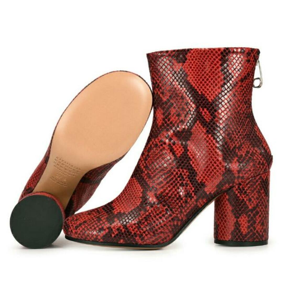 【アウトレット】メゾン マルジェラ ブーツ ショートブーツ 蛇柄 レッド Maison Margiela Python Print Leather Ankle Boot S39WU0097 S48432 961 - 38.5 レディースの靴/シューズ(ブーツ)の商品写真