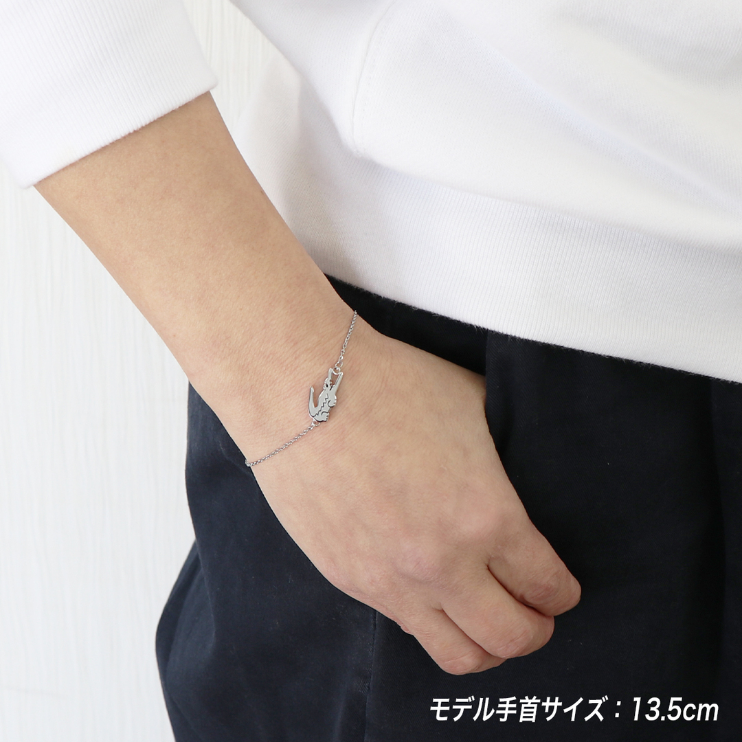 LACOSTE(ラコステ)のラコステ LACOSTE ブレスレット アクセサリー 2040046 ブレス わに ワニ クロコダイル プレート シルバー ブレス カジュアル 女性 レディース 小さめ 小ぶり フリーサイズ サイズ調整可能 レディースのアクセサリー(ブレスレット/バングル)の商品写真